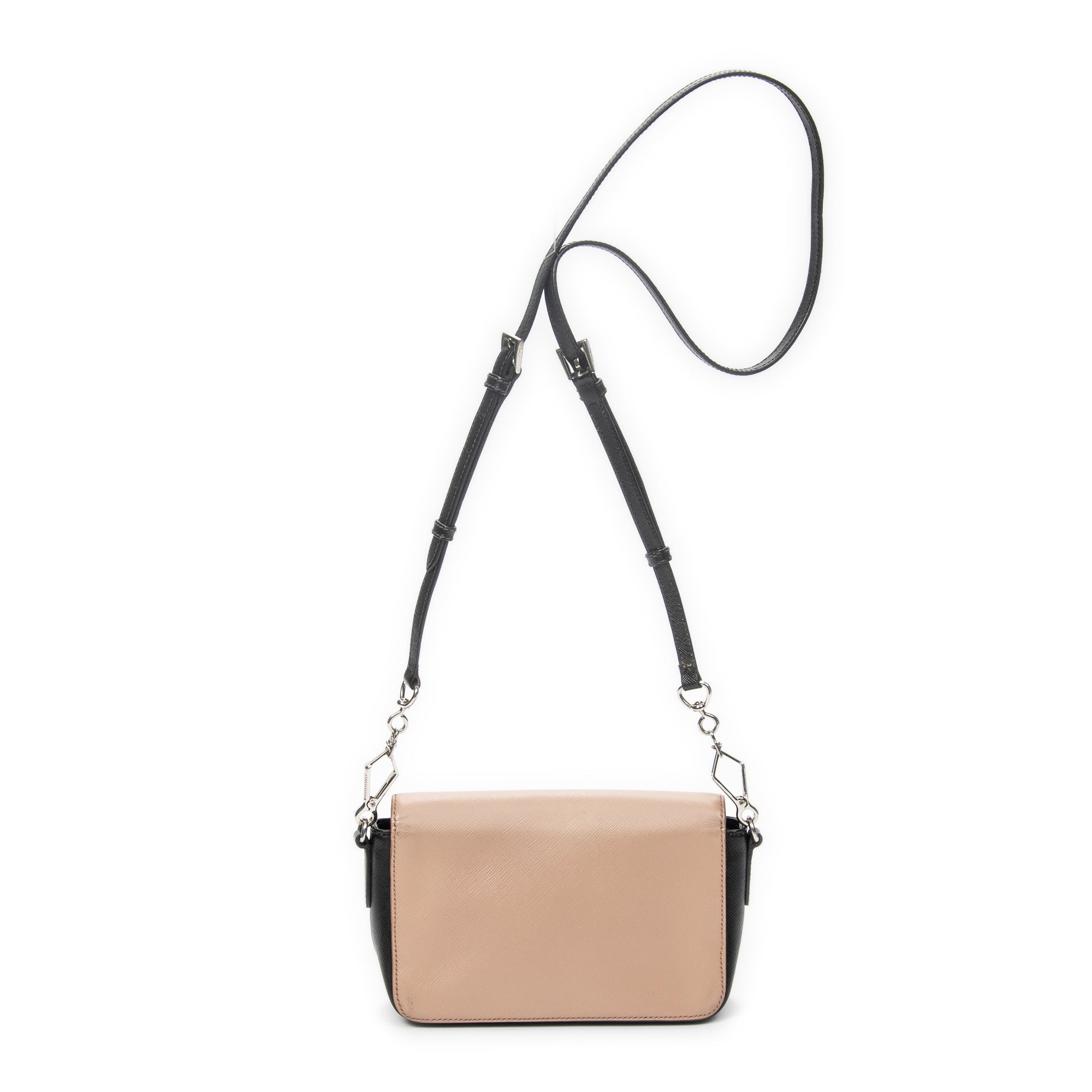 Shoulder Bag Sound Flap Crossbody Black Saffiano Leather
