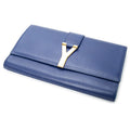 Clutch Ligne Y Clutch Royal Blue Calfskin Leather