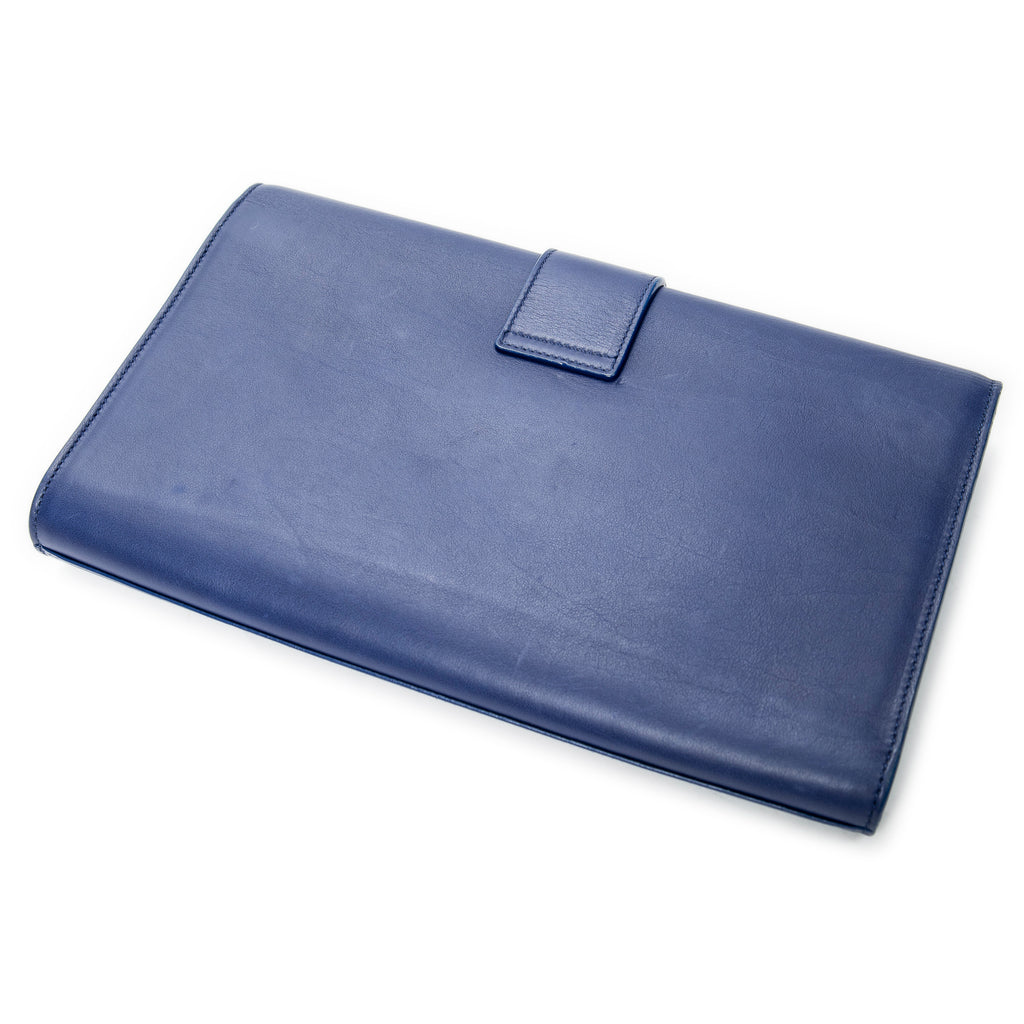 Clutch Ligne Y Clutch Royal Blue Calfskin Leather