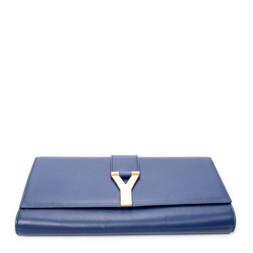 Clutch Ligne Y Clutch Royal Blue Calfskin Leather