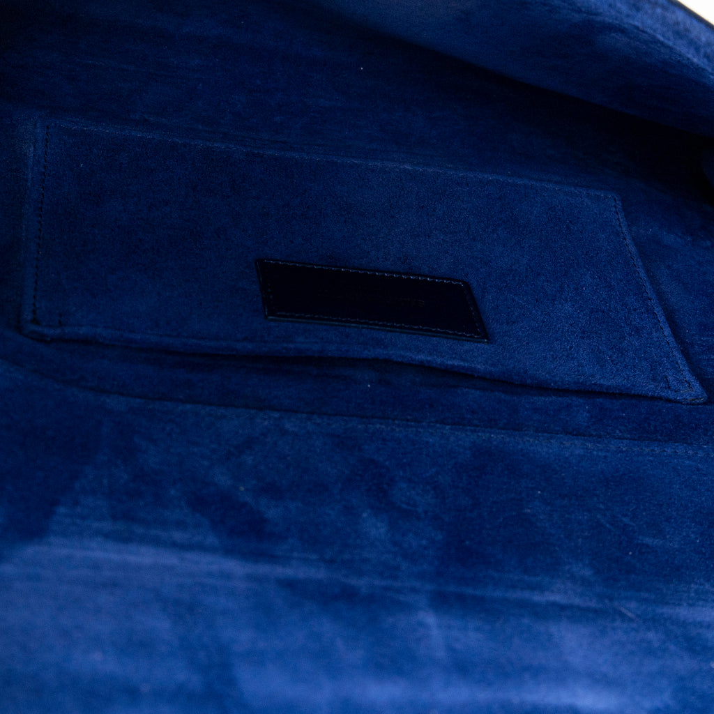 Clutch Ligne Y Clutch Royal Blue Calfskin Leather