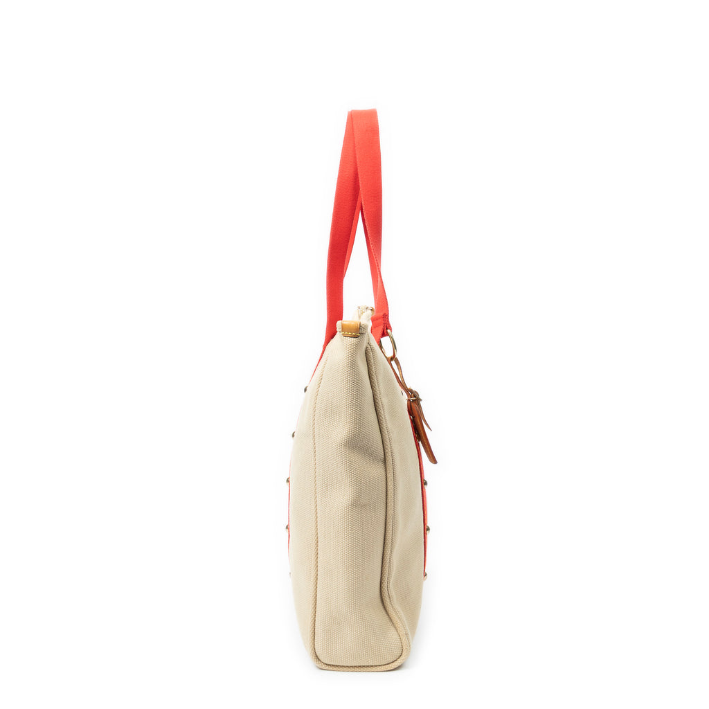 Shoulder Bag Antigua Cabas GM Beige Woven Canvas