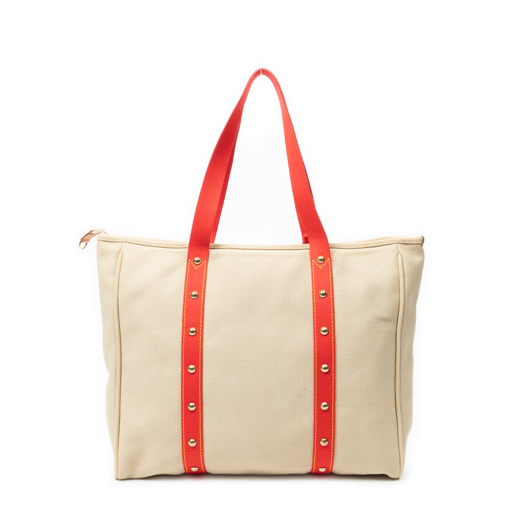 Shoulder Bag Antigua Cabas GM Beige Woven Canvas