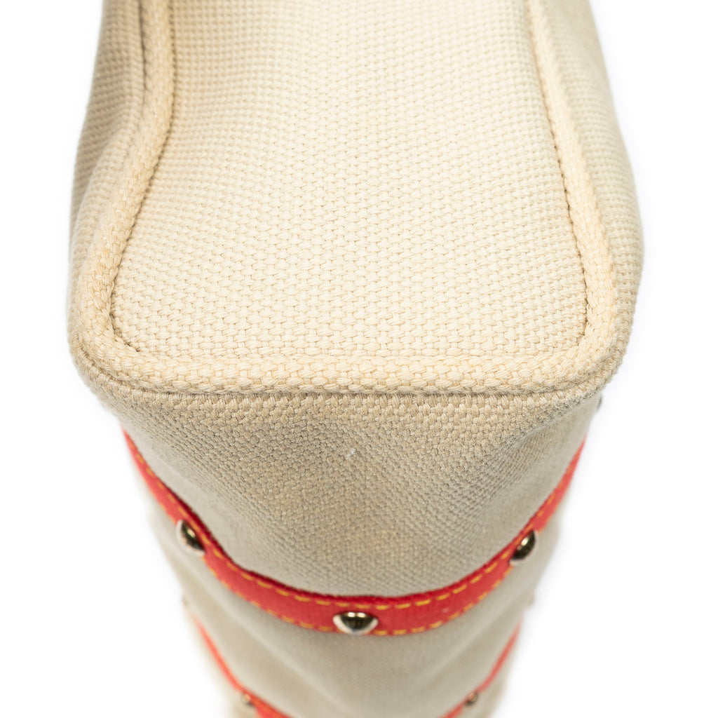 Shoulder Bag Antigua Cabas GM Beige Woven Canvas