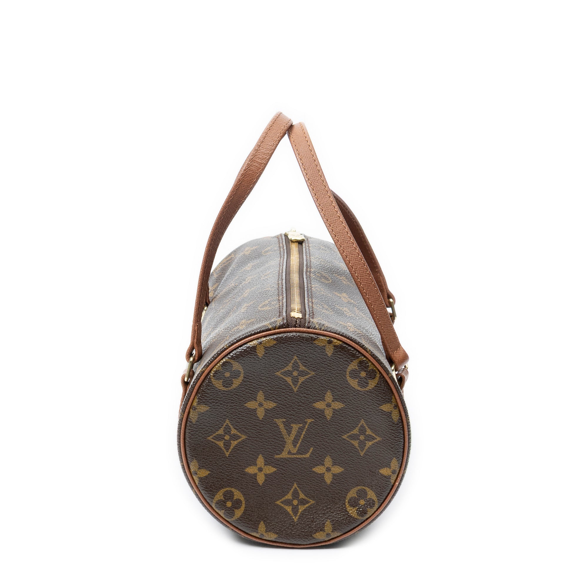 Handbag Papillon 26 Brown Monogram Canvas