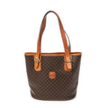 Shoulder Bag Vintage Bucket Tote Brown Macadam Coated Canvas
