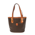 Shoulder Bag Vintage Bucket Tote Brown Macadam Coated Canvas