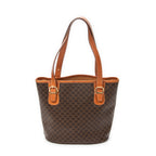 Shoulder Bag Vintage Bucket Tote Brown Macadam Coated Canvas