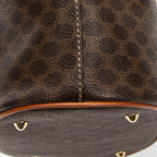 Shoulder Bag Vintage Bucket Tote Brown Macadam Coated Canvas