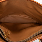 Shoulder Bag Vintage Bucket Tote Brown Macadam Coated Canvas