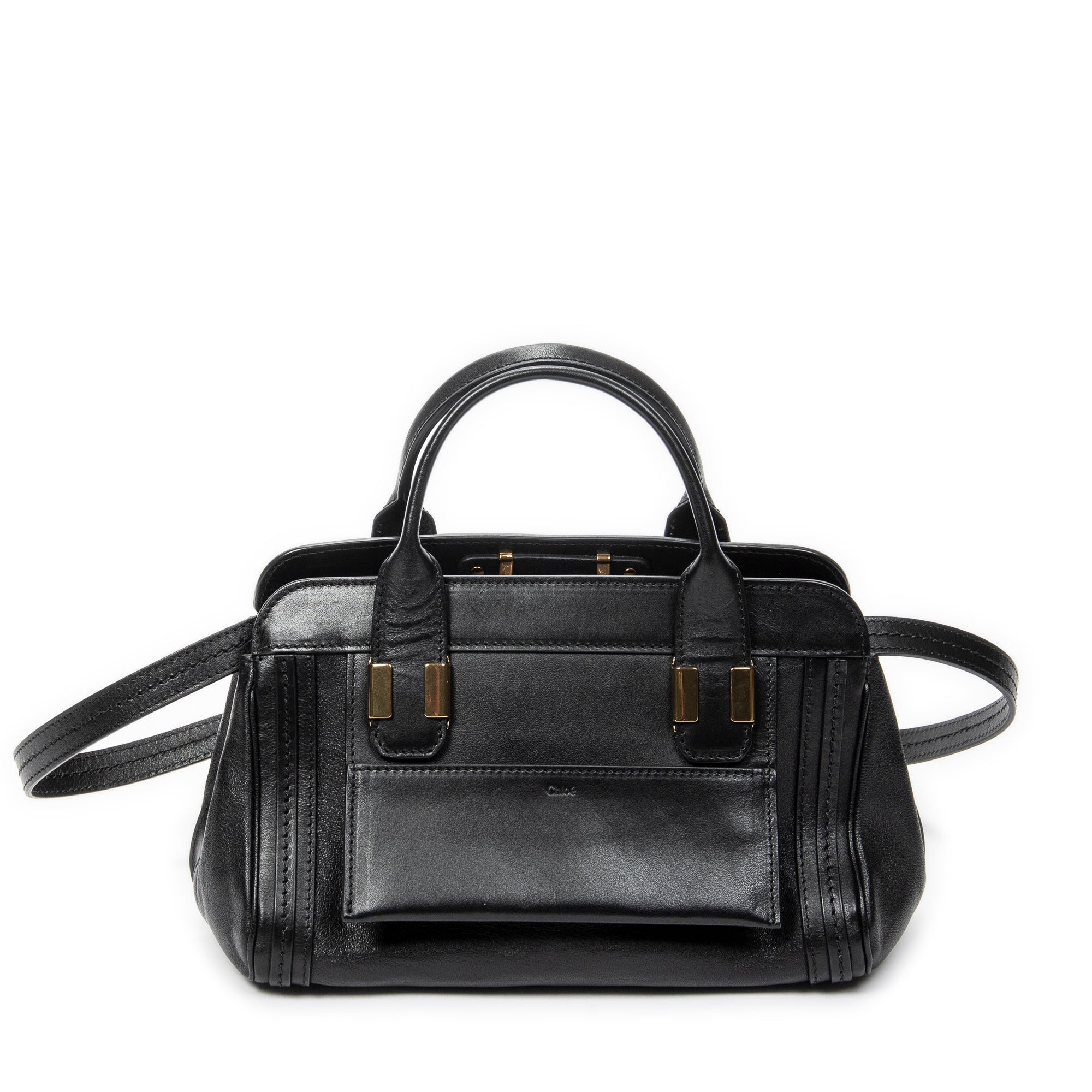 Shoulder Bag Small Alice Black Calfskin Leather