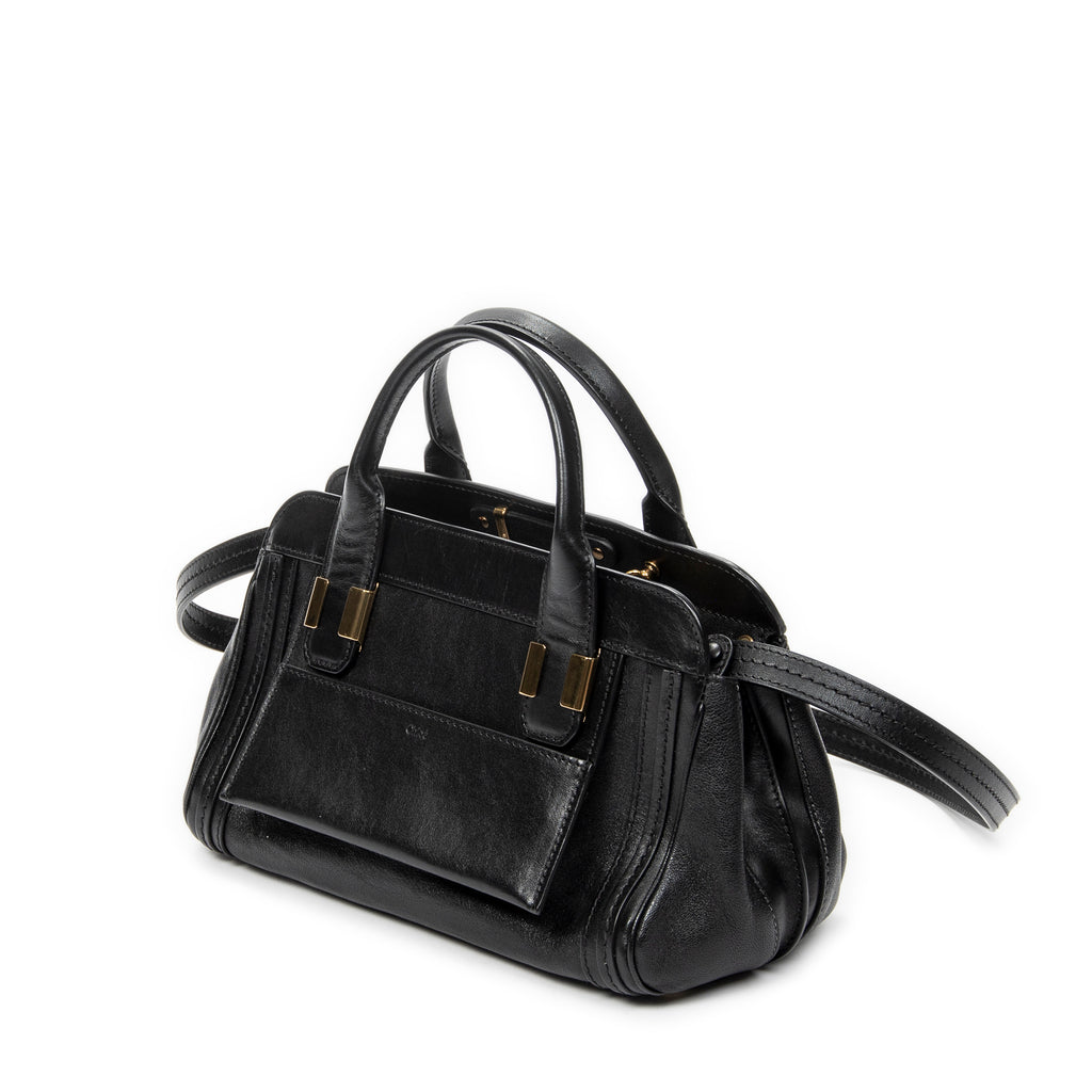 Shoulder Bag Small Alice Black Calfskin Leather