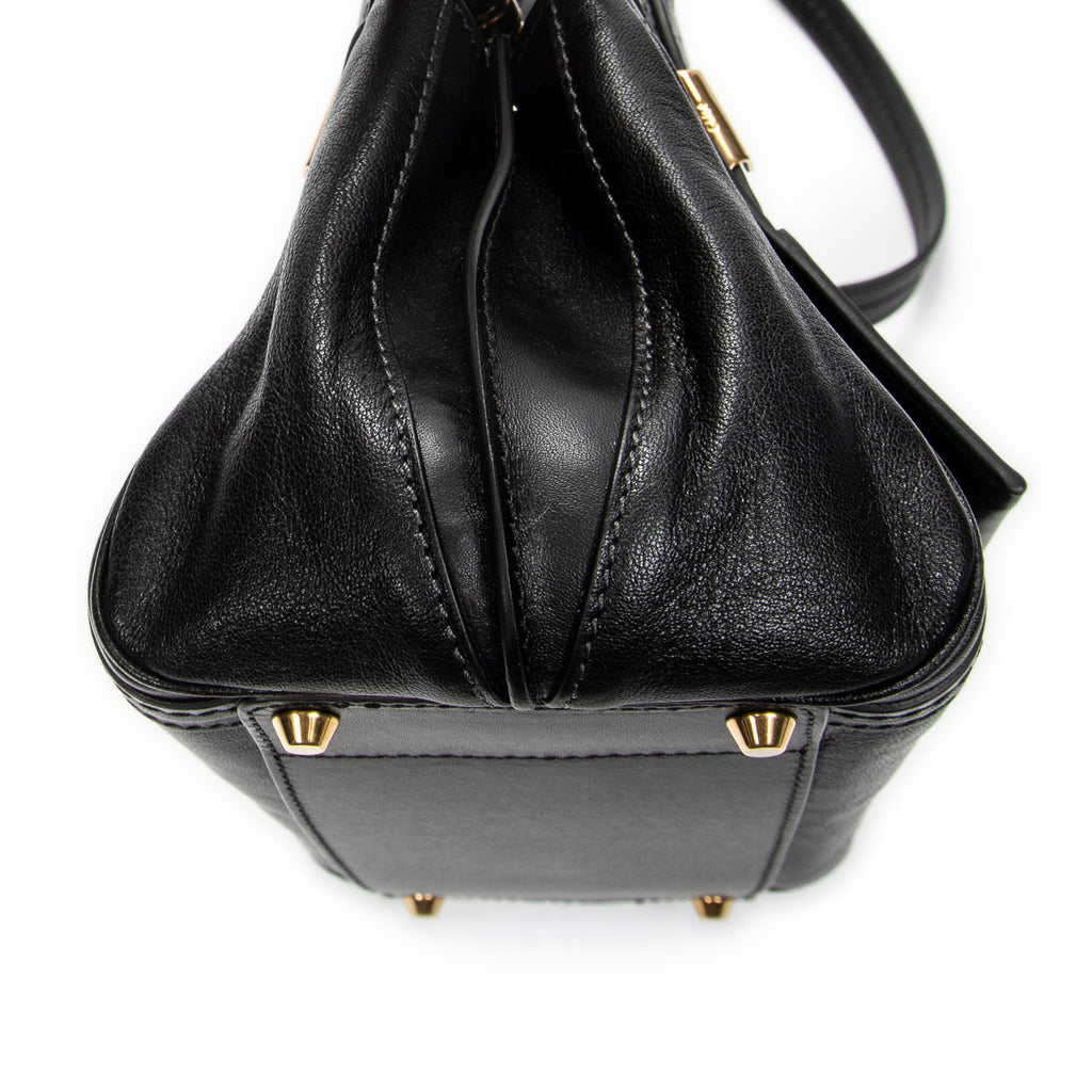 Shoulder Bag Small Alice Black Calfskin Leather