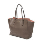 Shoulder Bag Medium Swing Tote Taupe Grained Calfskin Leather