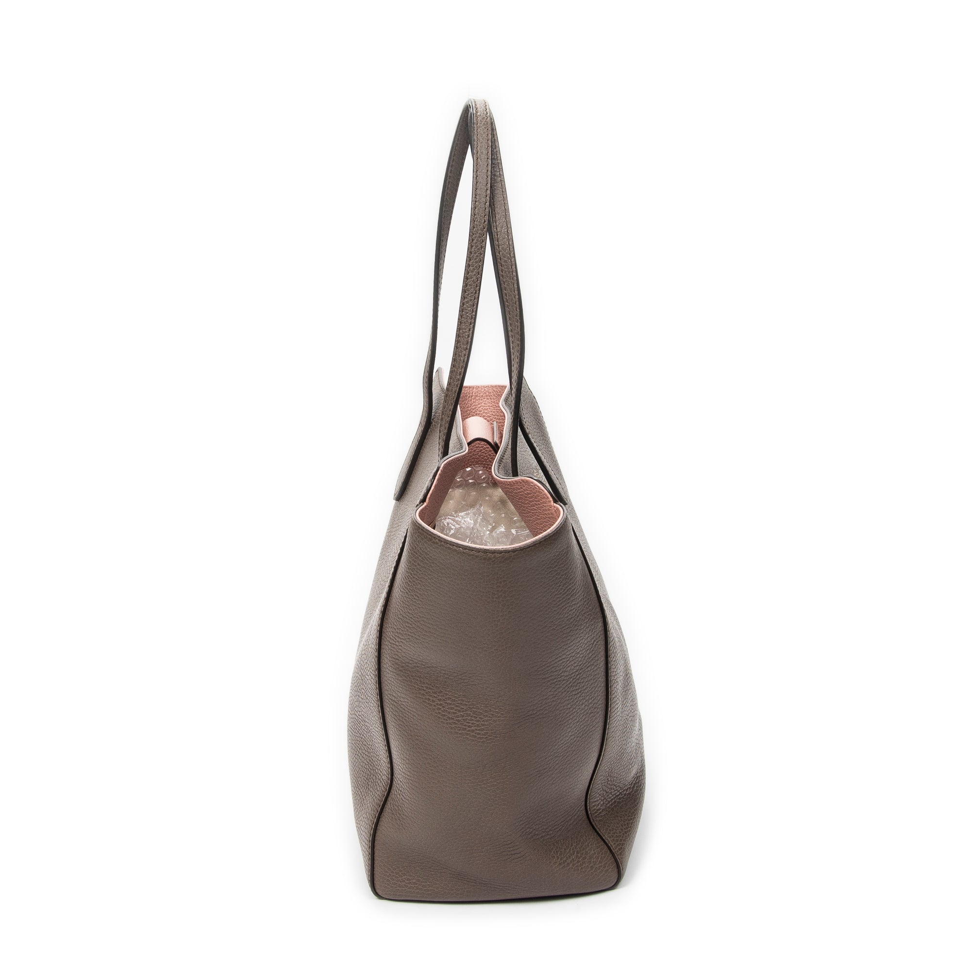 Shoulder Bag Medium Swing Tote Taupe Grained Calfskin Leather