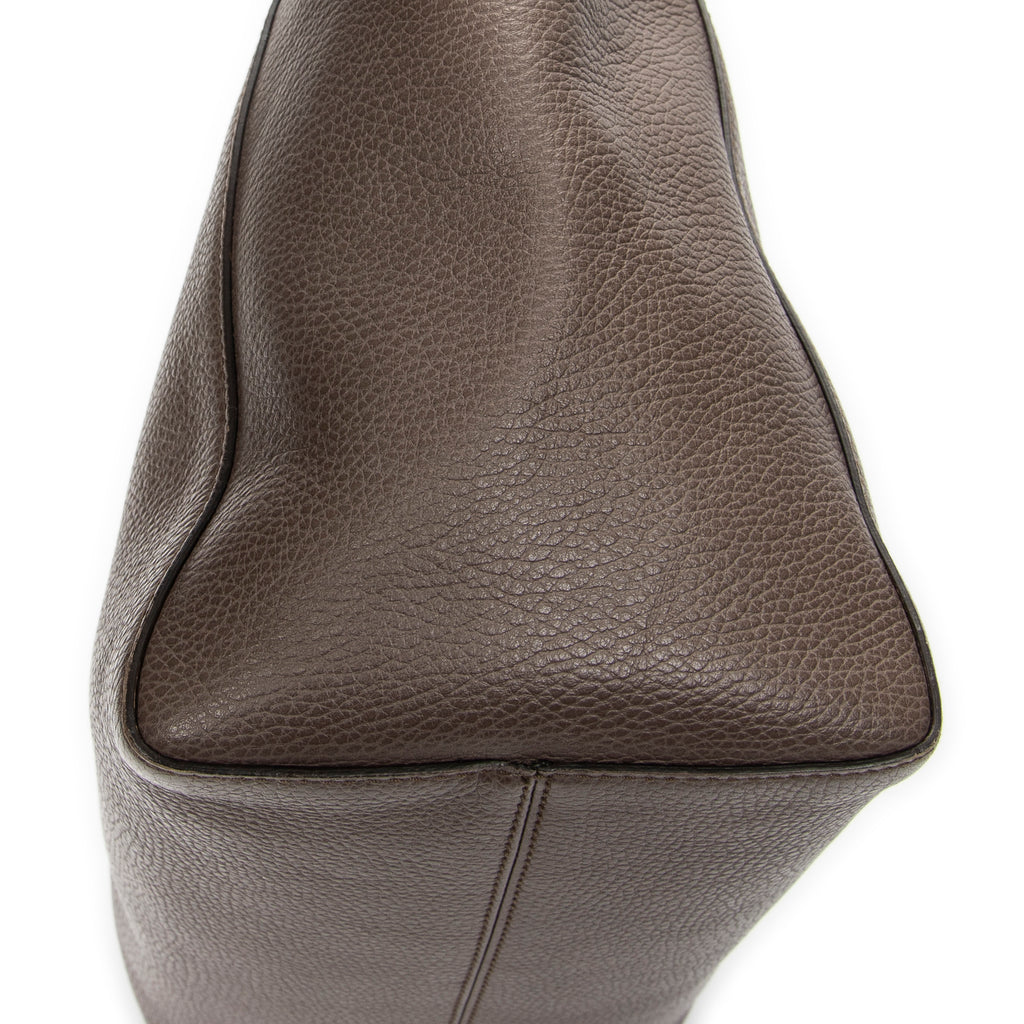 Shoulder Bag Medium Swing Tote Taupe Grained Calfskin Leather
