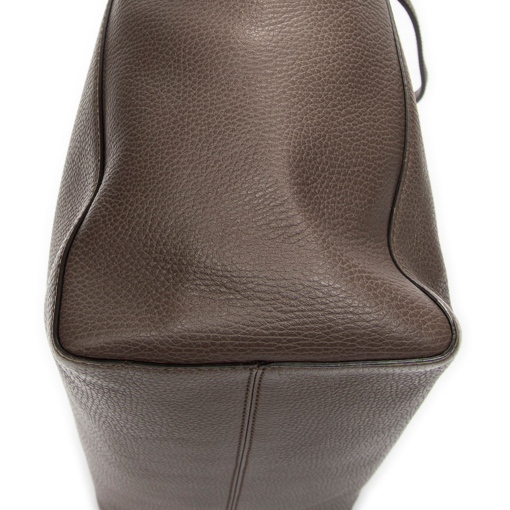 Shoulder Bag Medium Swing Tote Taupe Grained Calfskin Leather