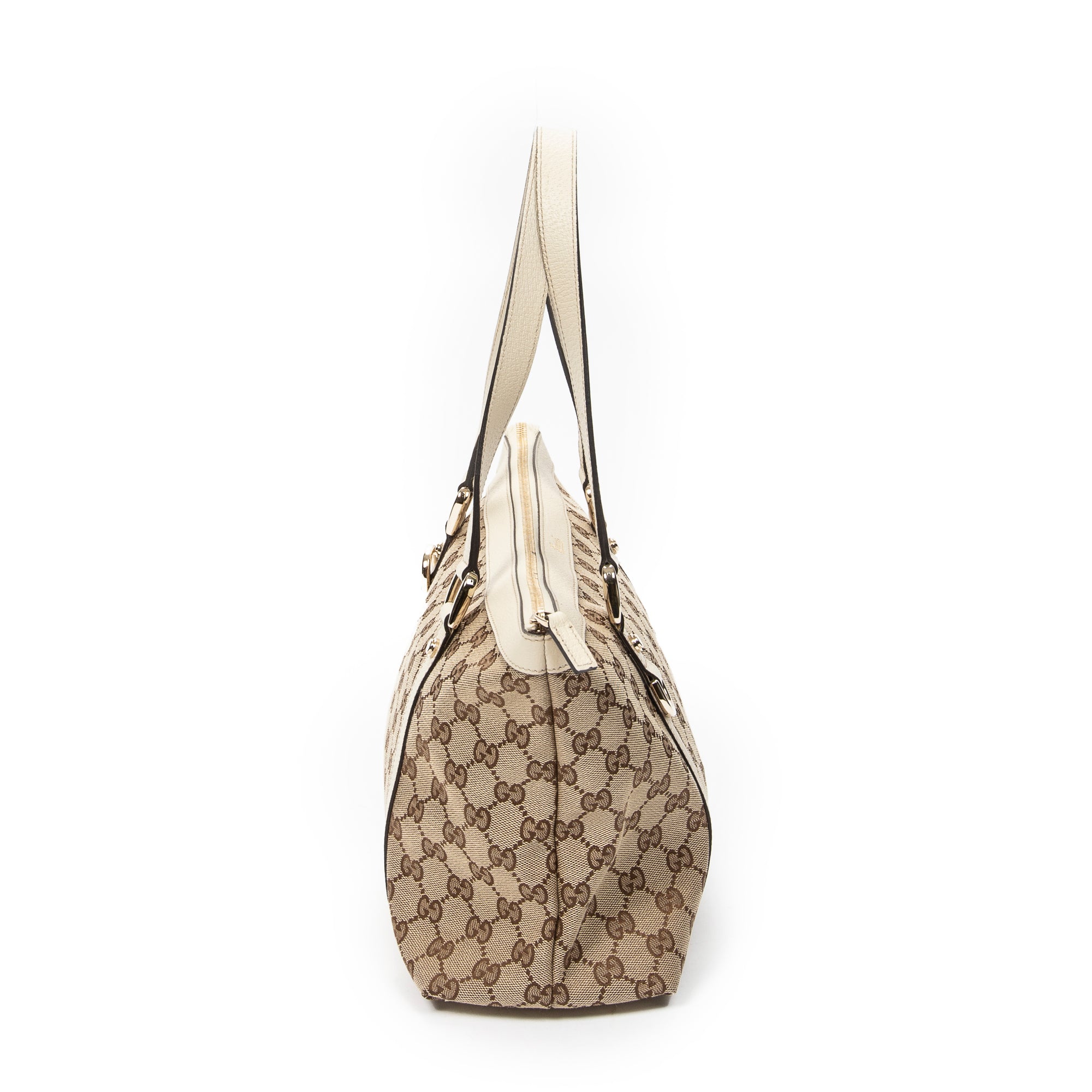 Shoulder Bag Abbey Zip Tote Ivory Monogrammed Canvas