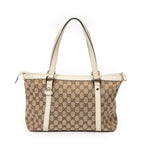 Shoulder Bag Abbey Zip Tote Ivory Monogrammed Canvas
