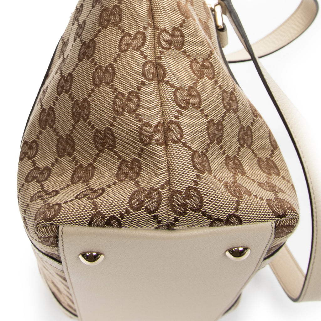 Shoulder Bag Abbey Zip Tote Ivory Monogrammed Canvas