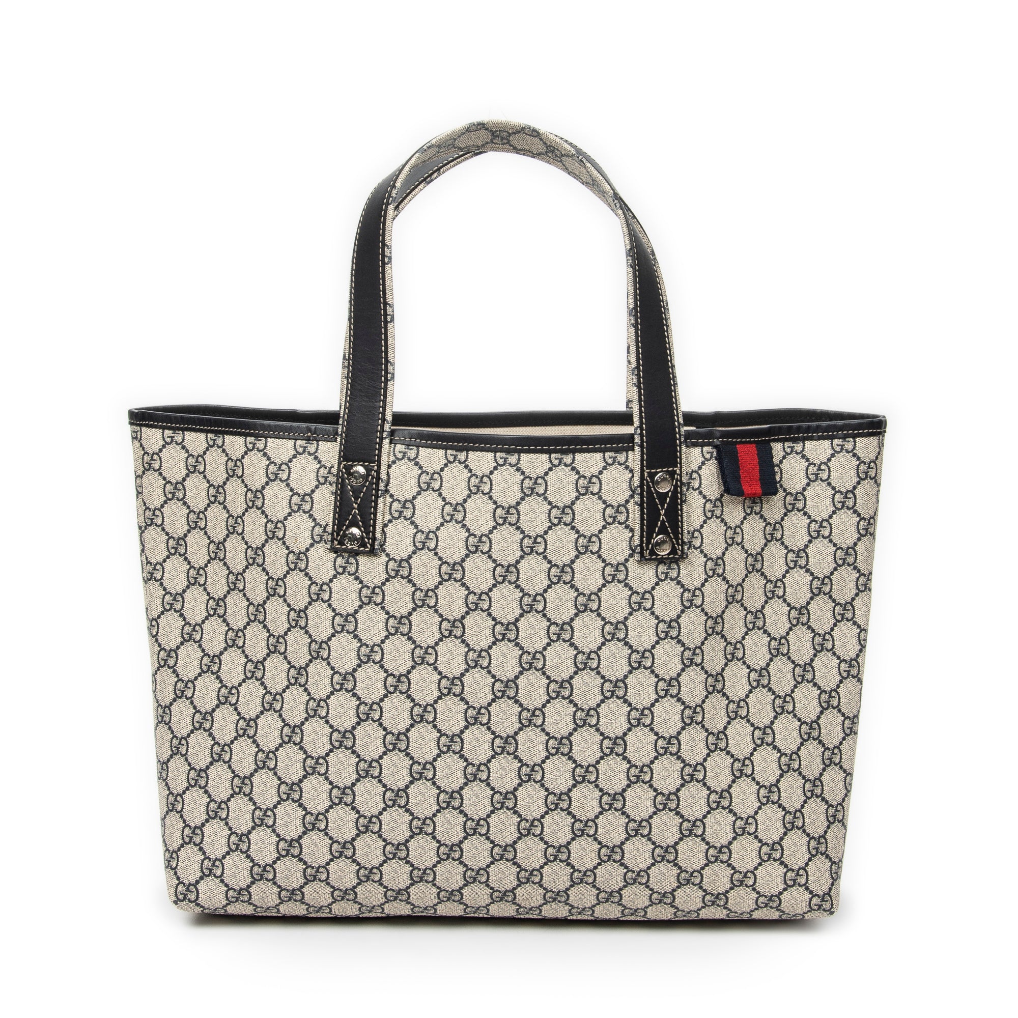Shoulder Bag Web Shopping Tote Beige Supreme Coated Canvas