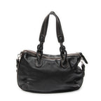 Shoulder Bag Fiesta Satchel Black Calfskin Leather