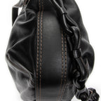Shoulder Bag Fiesta Satchel Black Calfskin Leather