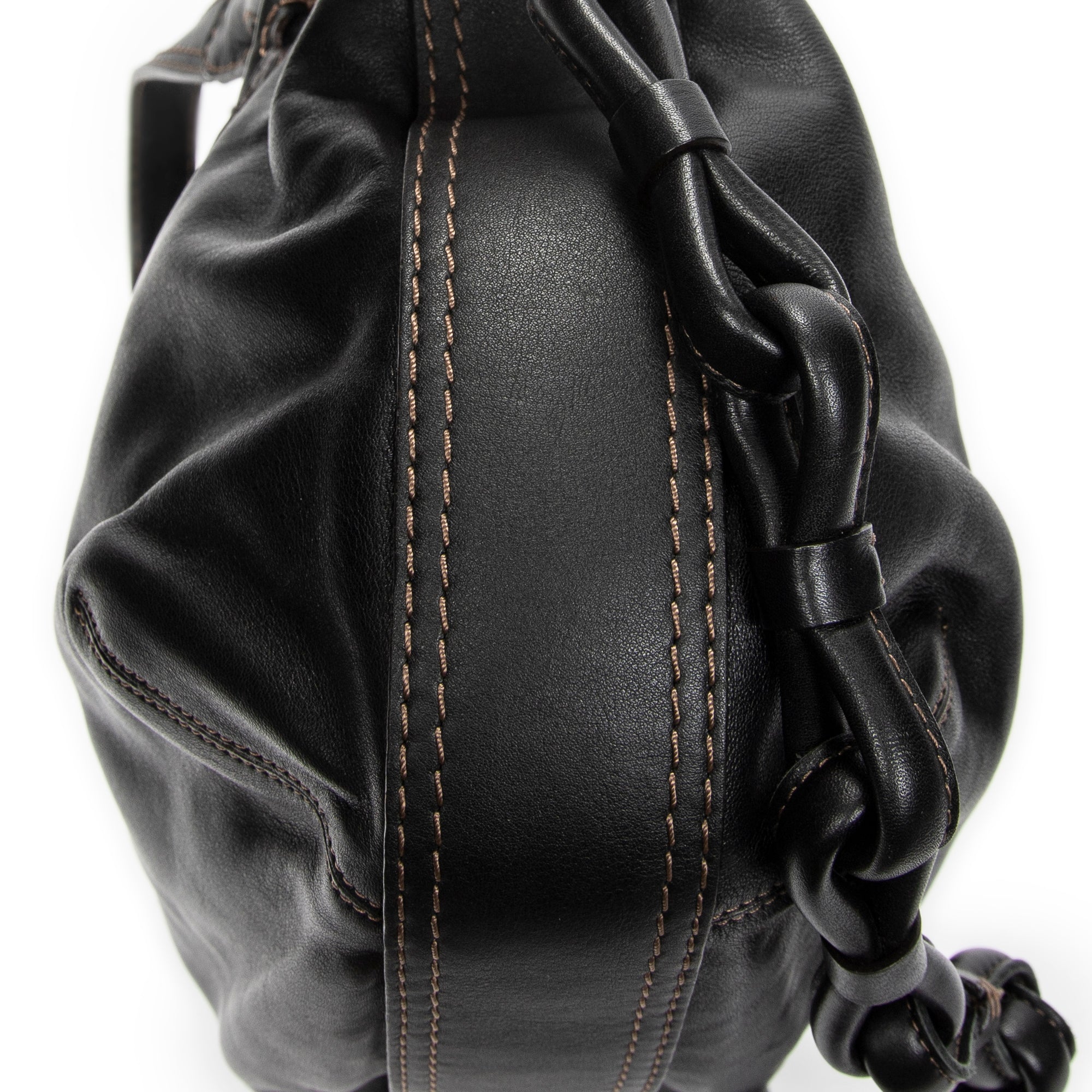 Shoulder Bag Fiesta Satchel Black Calfskin Leather