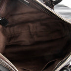 Shoulder Bag Fiesta Satchel Black Calfskin Leather