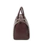 Handbag Diamond Cut Boston Burgundy Grained Calfskin Leather