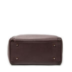 Handbag Diamond Cut Boston Burgundy Grained Calfskin Leather
