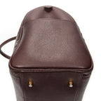 Handbag Diamond Cut Boston Burgundy Grained Calfskin Leather
