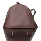 Handbag Diamond Cut Boston Burgundy Grained Calfskin Leather
