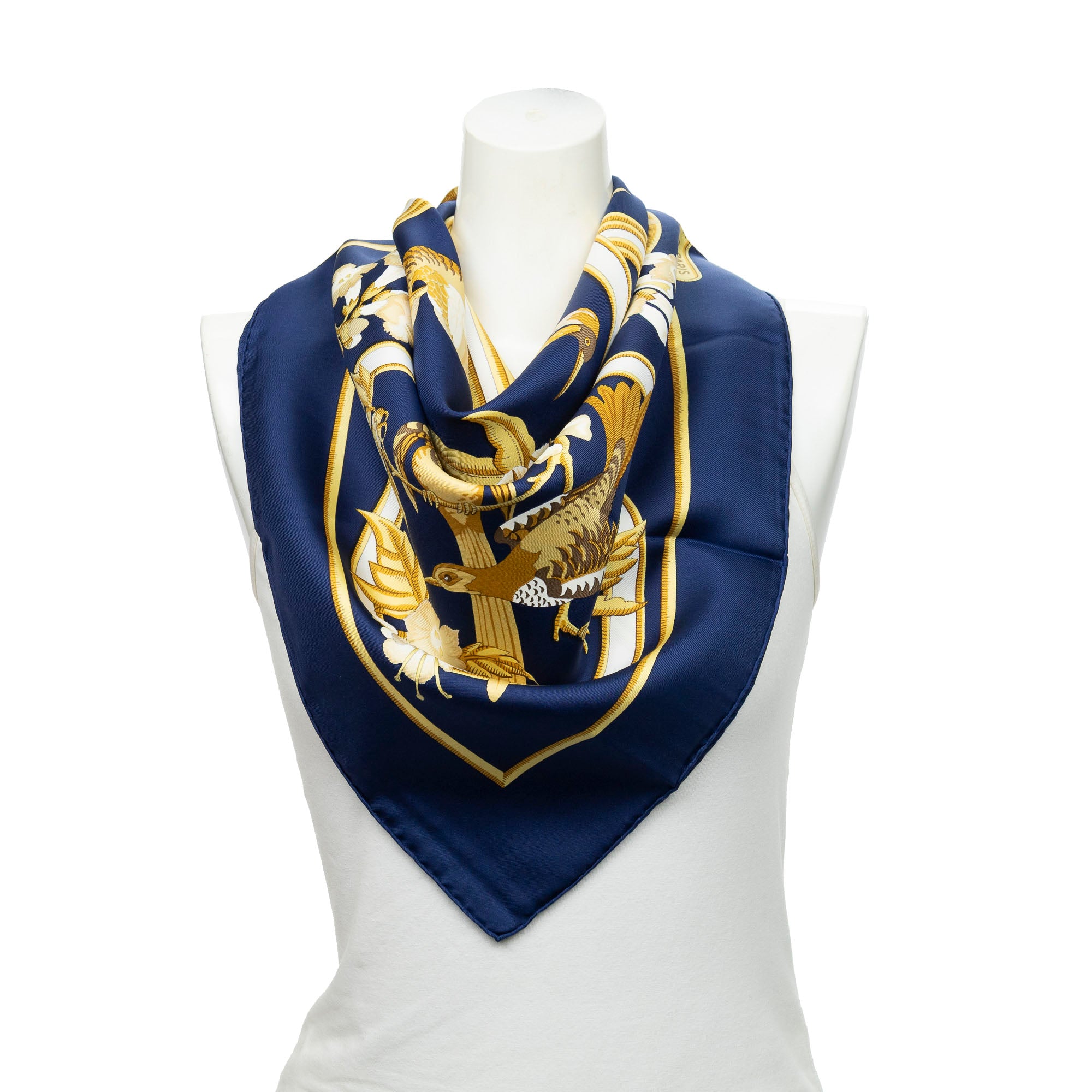 Scarf Scarf Navy 100% Twill Silk