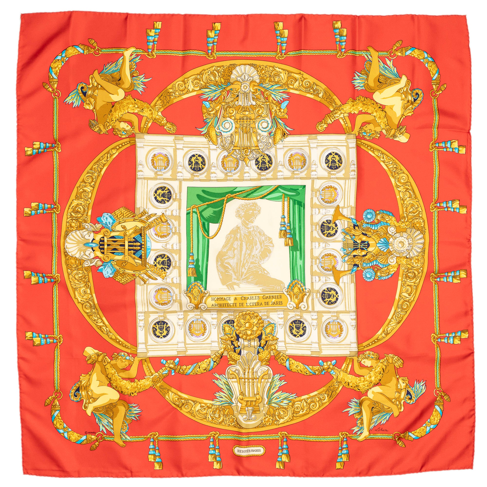 Scarf Scarf Red 100% Twill Silk