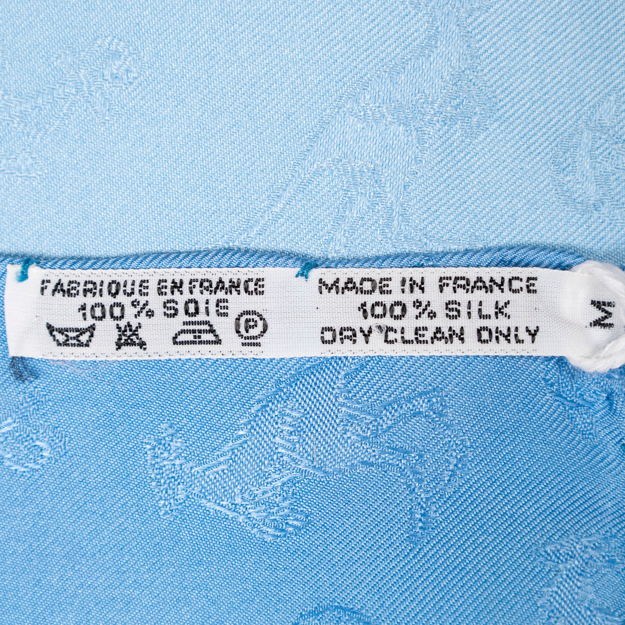 Scarf Scarf Light Blue 100% Jacquard Silk