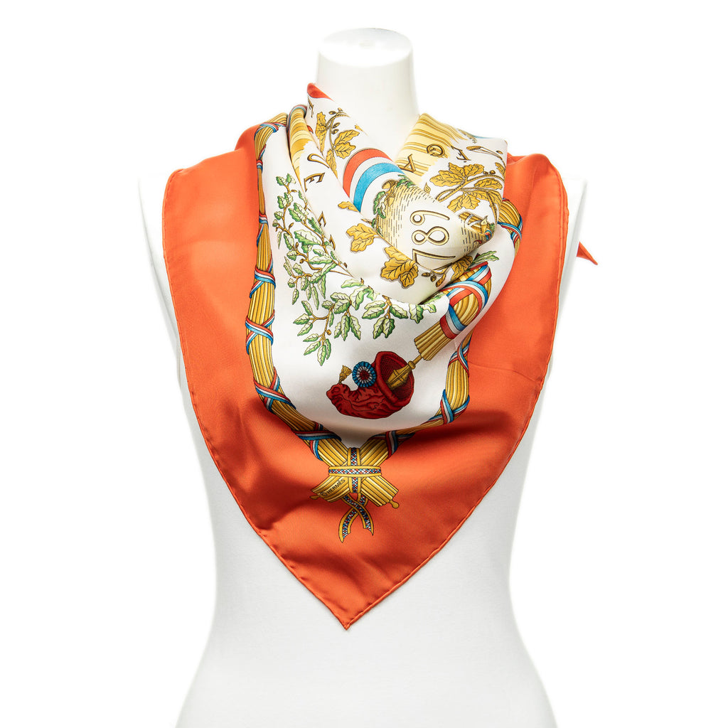 Scarf Scarf Orange 100% Twill Silk