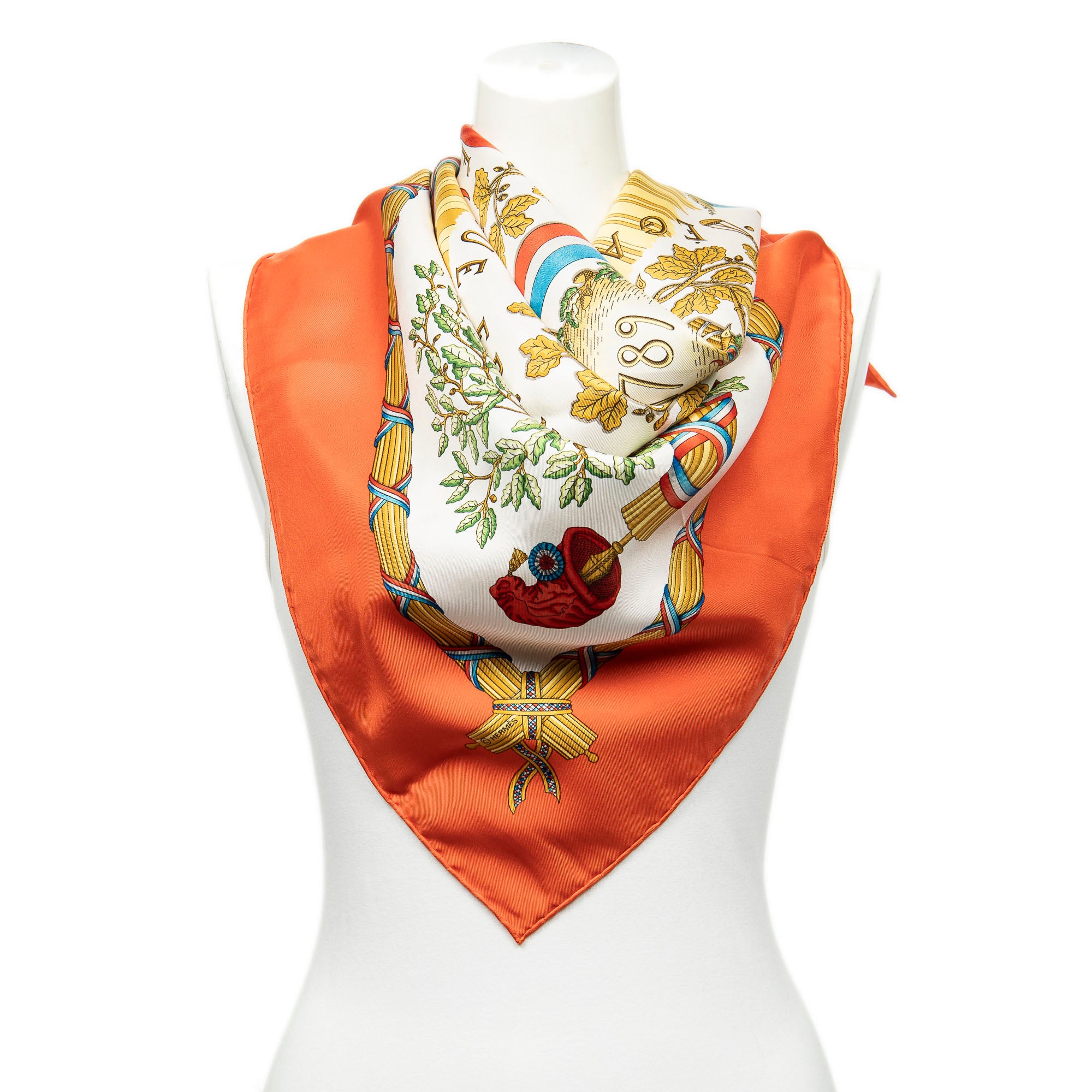 Scarf Scarf Orange 100% Twill Silk