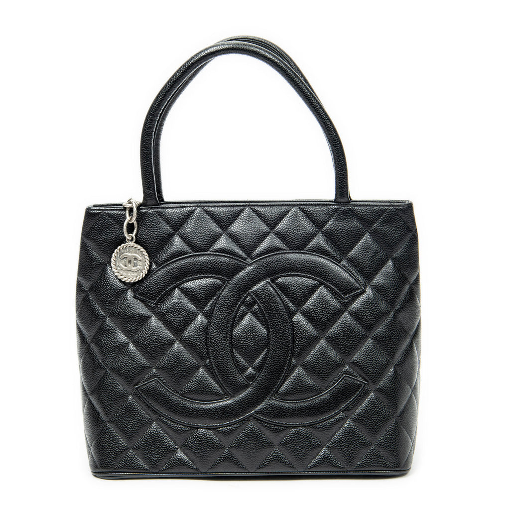 Shoulder Bag Timeless Medallion Tote Black Quilted Caviar Leather