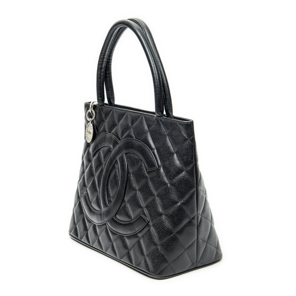 Shoulder Bag Timeless Medallion Tote Black Quilted Caviar Leather