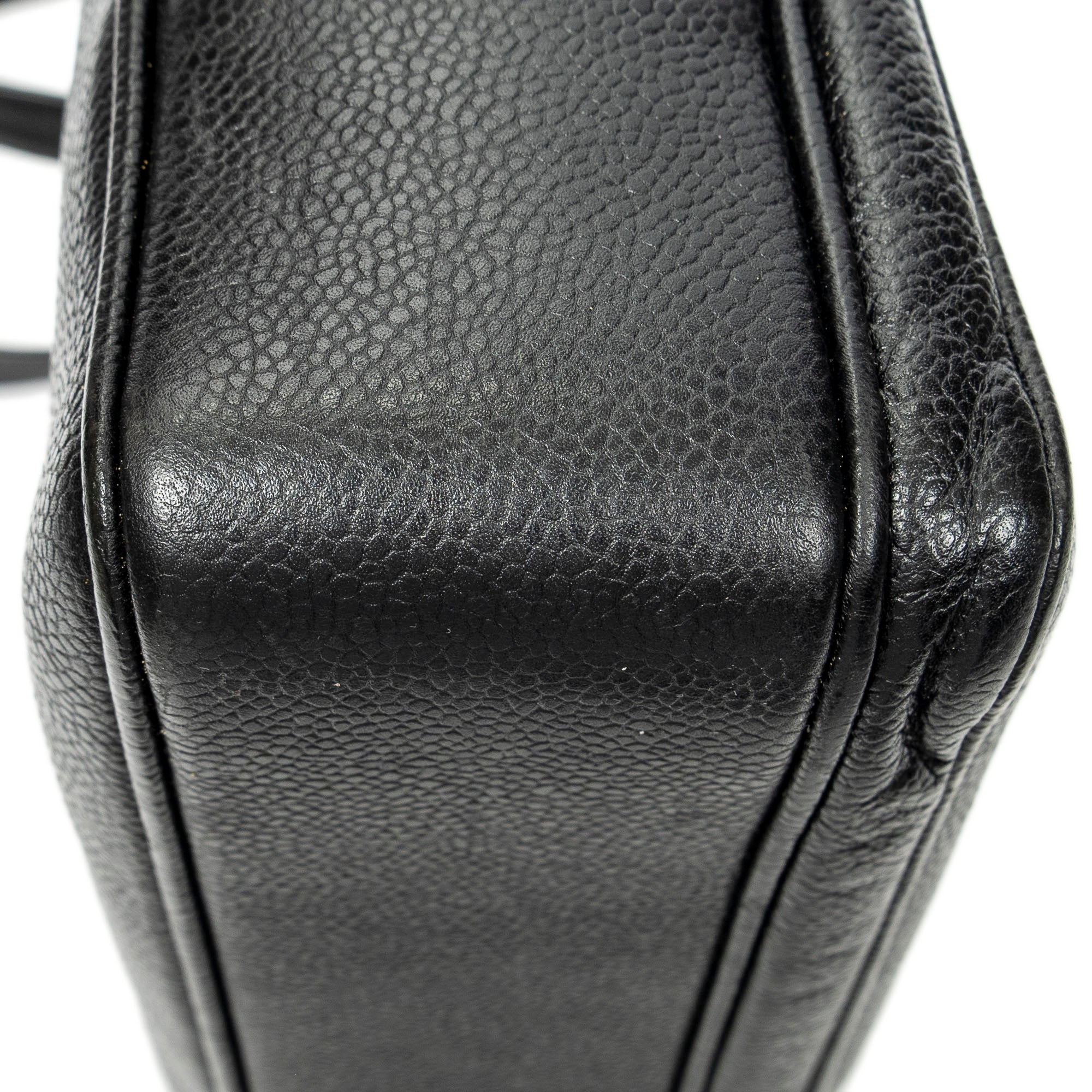 Shoulder Bag CC Front Pocket Chain Tote Black Caviar Leather