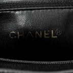 Shoulder Bag CC Front Pocket Chain Tote Black Caviar Leather