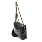 Sac à bandoulière CC Tassel Camera Bag en cuir d'agneau matelassé noir