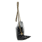 Sac à bandoulière CC Tassel Camera Bag en cuir d'agneau matelassé noir