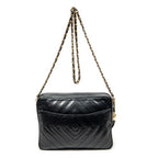 Sac à bandoulière CC Tassel Camera Bag en cuir d'agneau matelassé noir