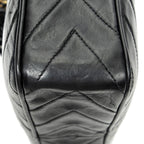 Sac à bandoulière CC Tassel Camera Bag en cuir d'agneau matelassé noir
