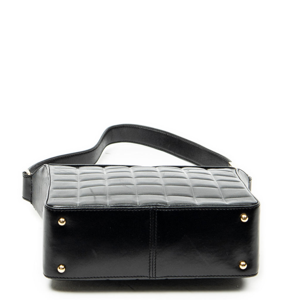Shoulder Bag CC Square Zip Hobo Black Quilted Chocobar Leather