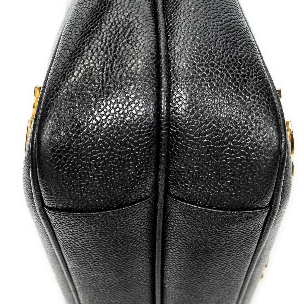 Shoulder Bag Triple CC Chain Tote Black Caviar Leather