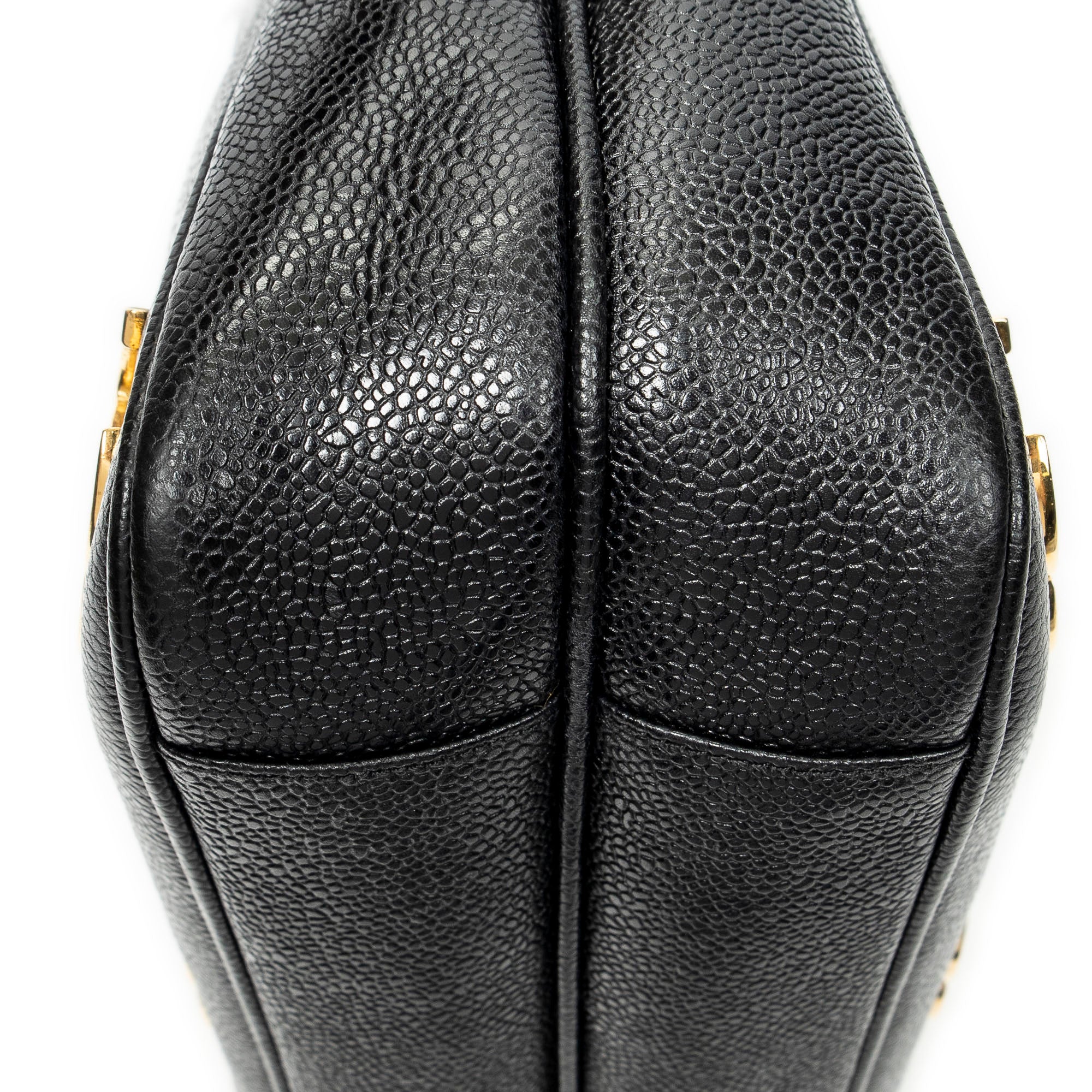 Shoulder Bag Triple CC Chain Tote Black Caviar Leather