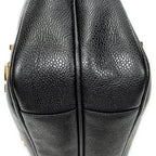 Shoulder Bag Triple CC Chain Tote Black Caviar Leather